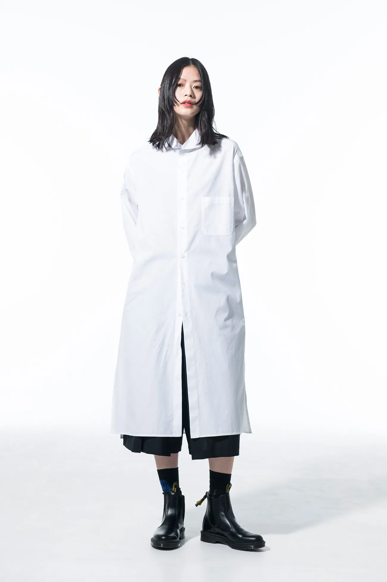 100/2 BROAD SHAWL COLLAR LONG SHIRT