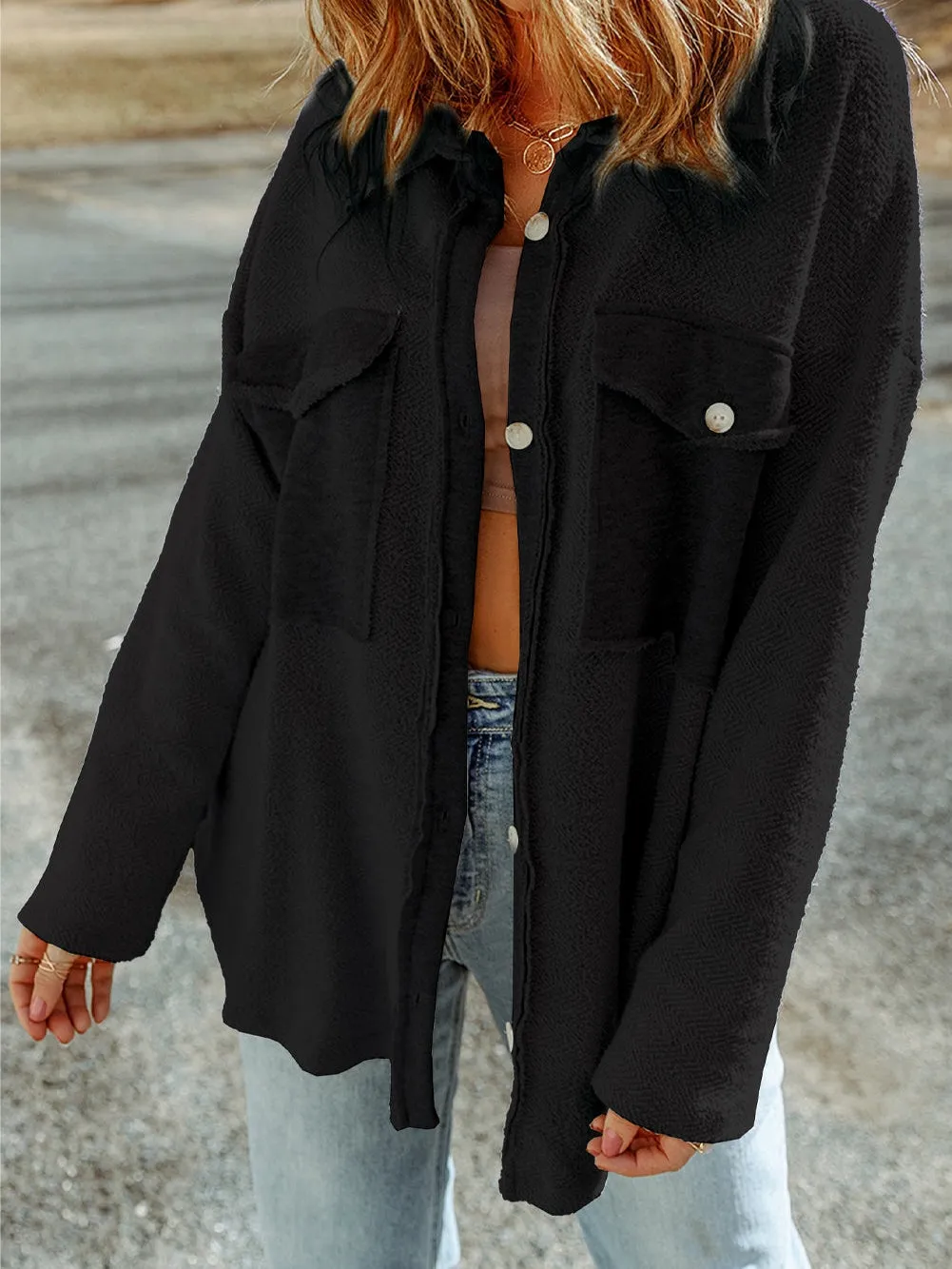 Black Open Front Jacket