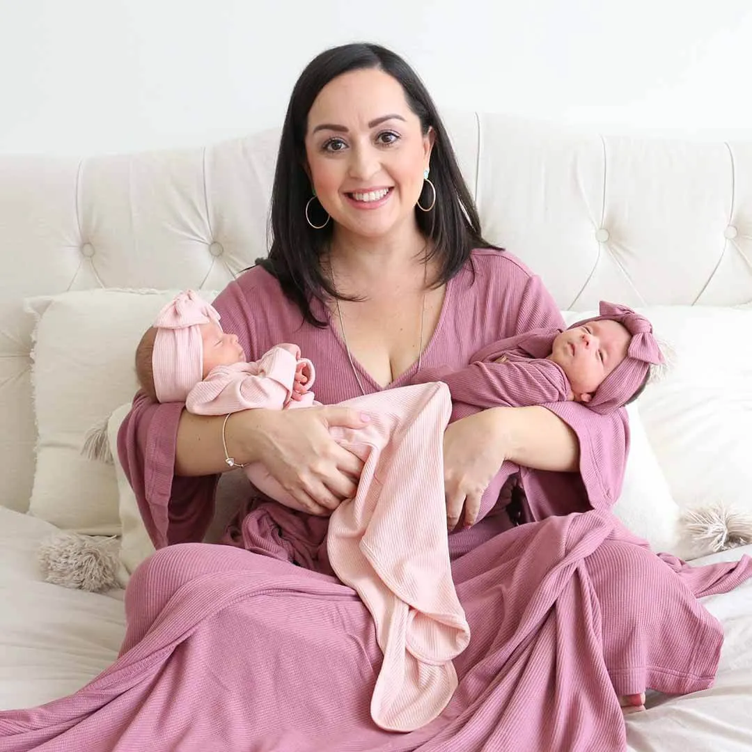 Boysenberry Waffle Bamboo Knit Maternity Robe