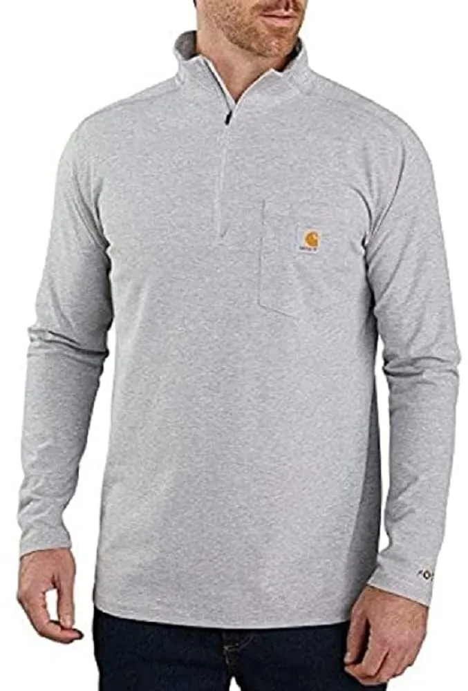 Carhartt 104255 Men's Force Relaxed Fit Midweight Long-Sleeve Quarter-Zip Mock-Neck T-Shirt