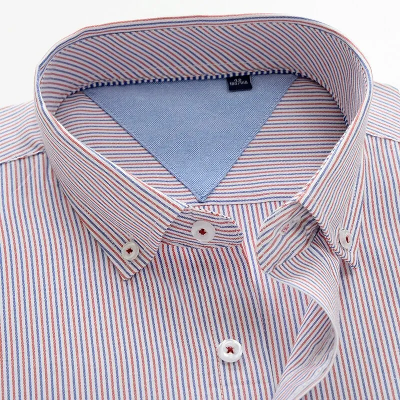 classic striped men's business casual long-sleeved shirt clothing