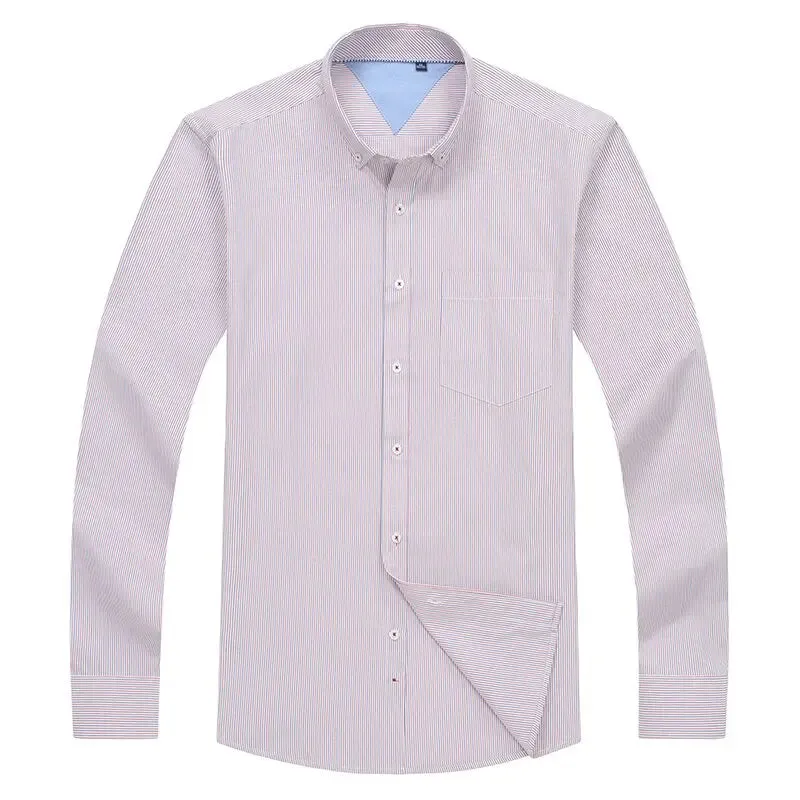 classic striped men's business casual long-sleeved shirt clothing