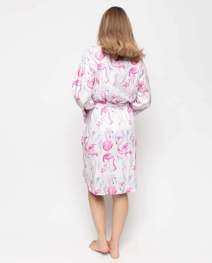 Fifi Flamingo Print Short Dressing Gown