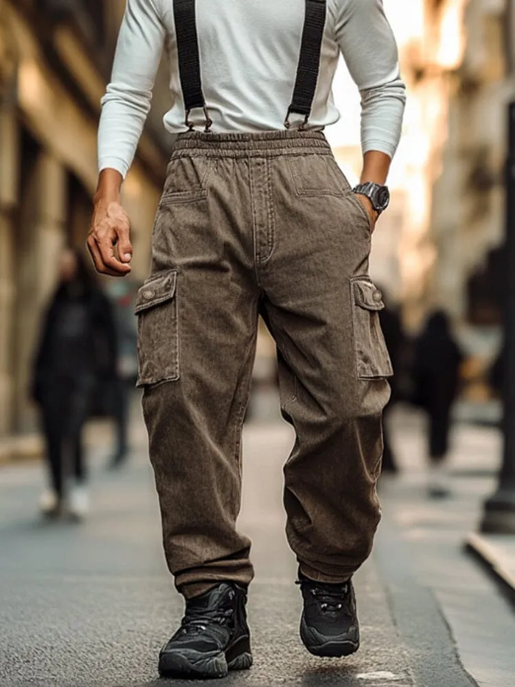 Functional Twill Cotton Suspender Pants