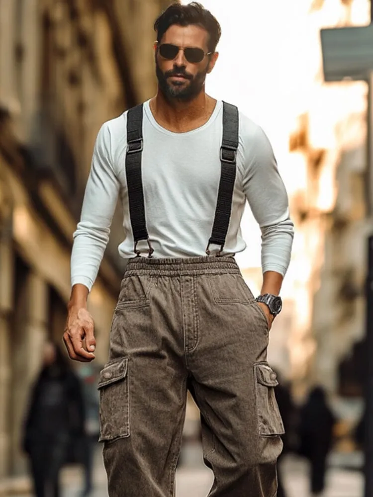 Functional Twill Cotton Suspender Pants