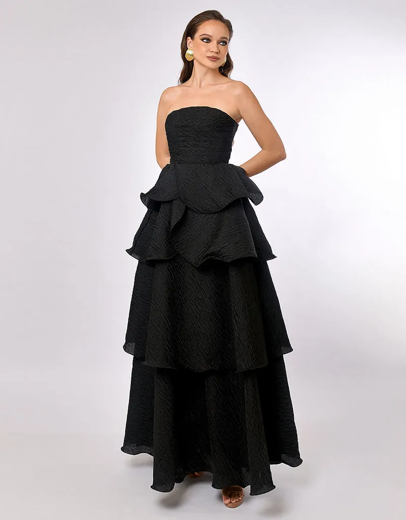 KRISTA STRAPLESS TIERED GOWN B70D33L