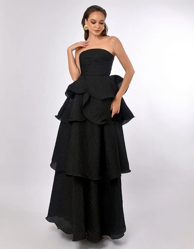 KRISTA STRAPLESS TIERED GOWN B70D33L