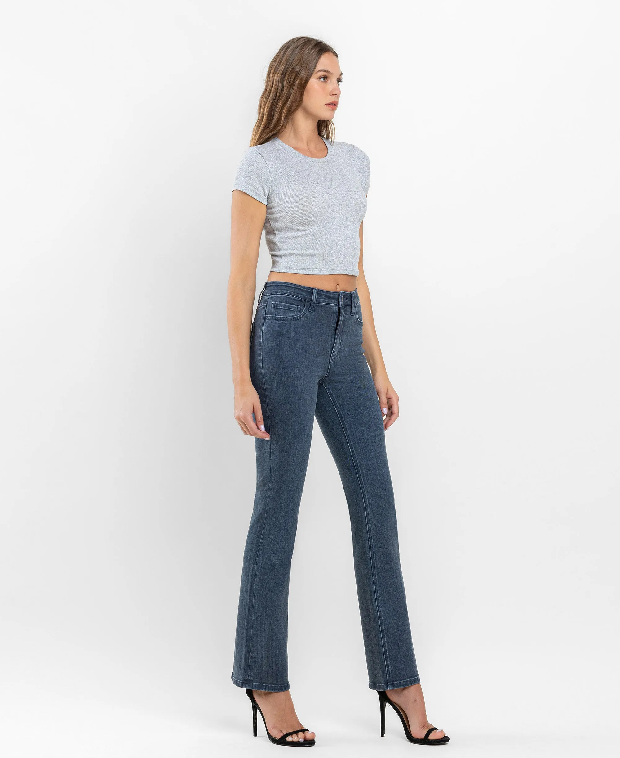 Majolica Blue - High Rise Bootcut Jeans