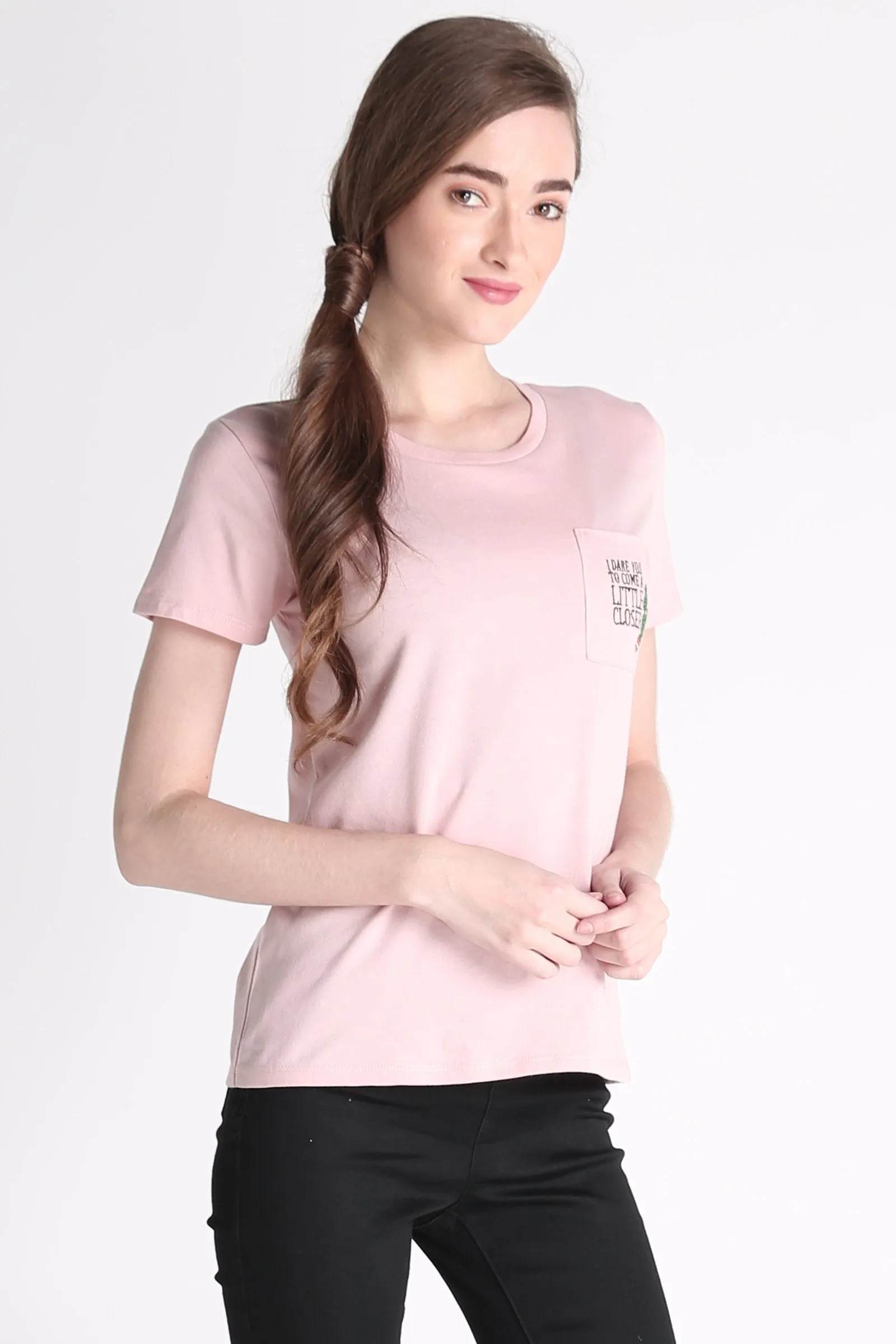 Relaxed Fit Tee With Pocket Embroidery