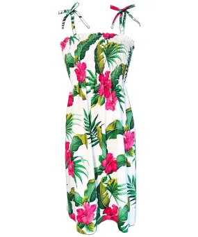 Smock Tube-Top Short Hawaiian Dress Ewa Hibiscus