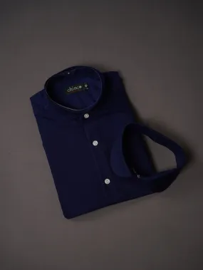 two collar slim fit chemise-Navy