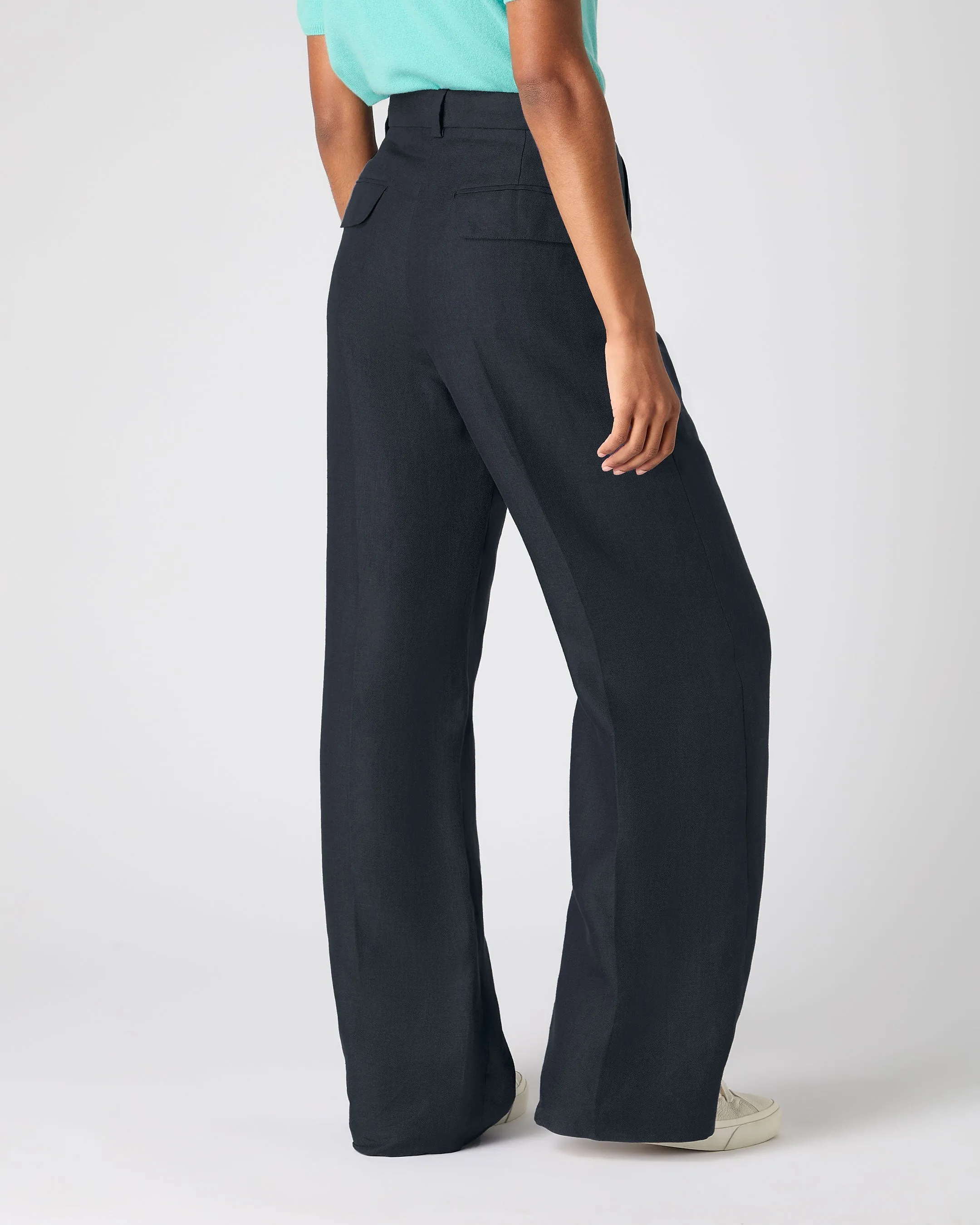 Women's Florence Linen Pants Navy Blue