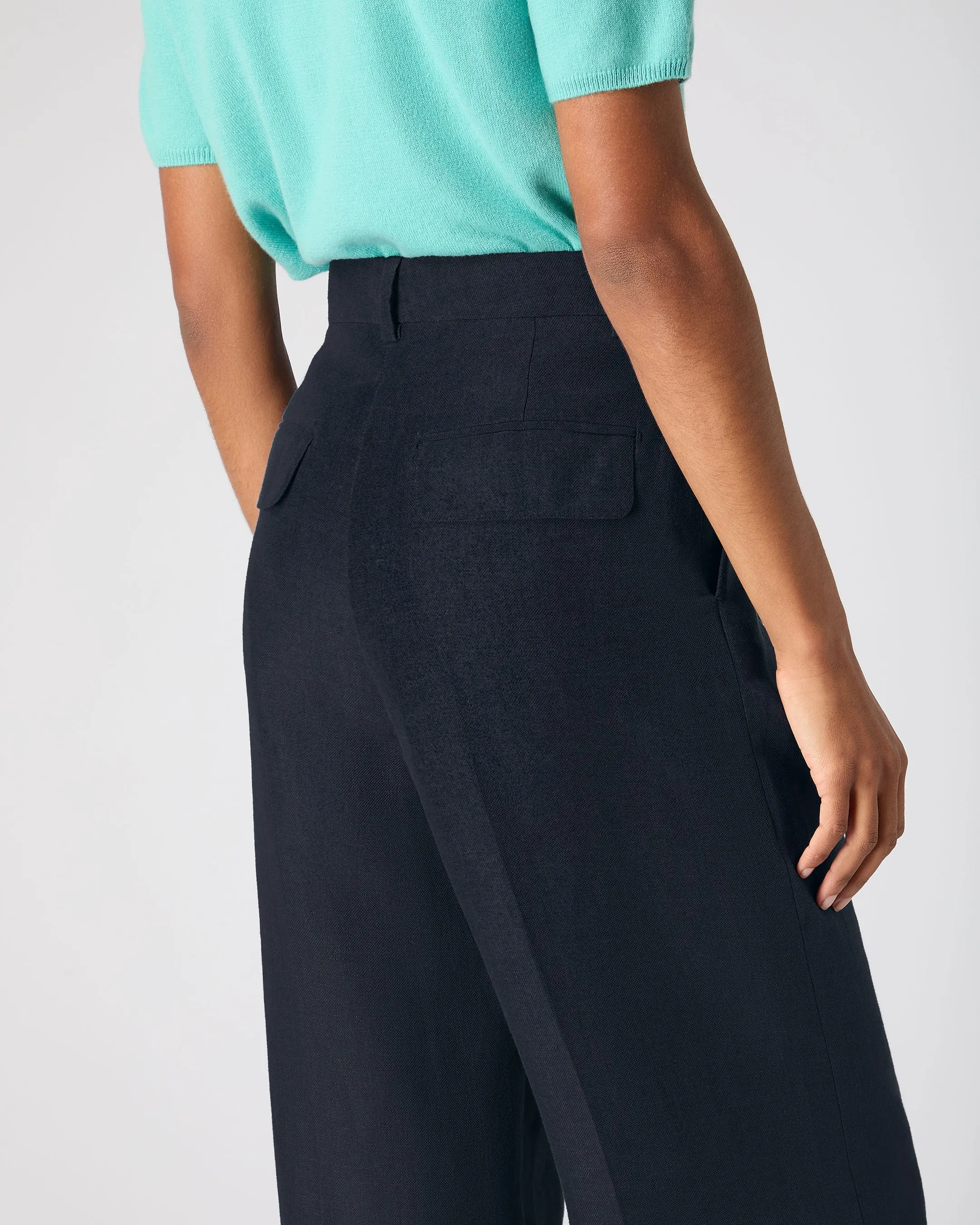 Women's Florence Linen Pants Navy Blue