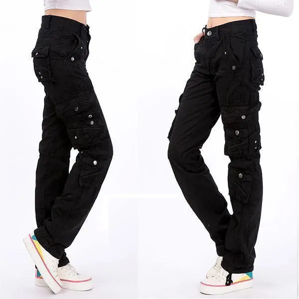 Women's Multi-Pocket Baggy Trousers Cross-Functional Cargo Pants