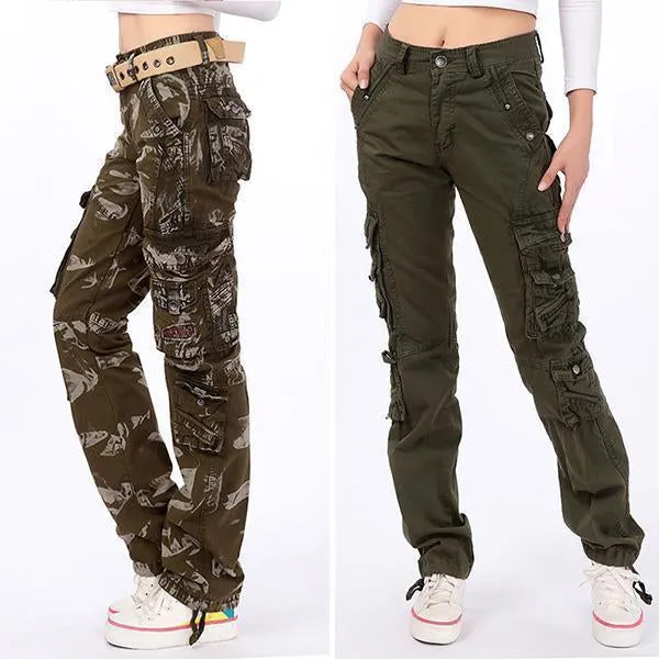 Women's Multi-Pocket Baggy Trousers Cross-Functional Cargo Pants