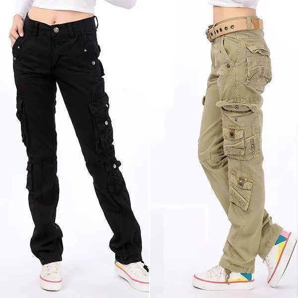 Women's Multi-Pocket Baggy Trousers Cross-Functional Cargo Pants