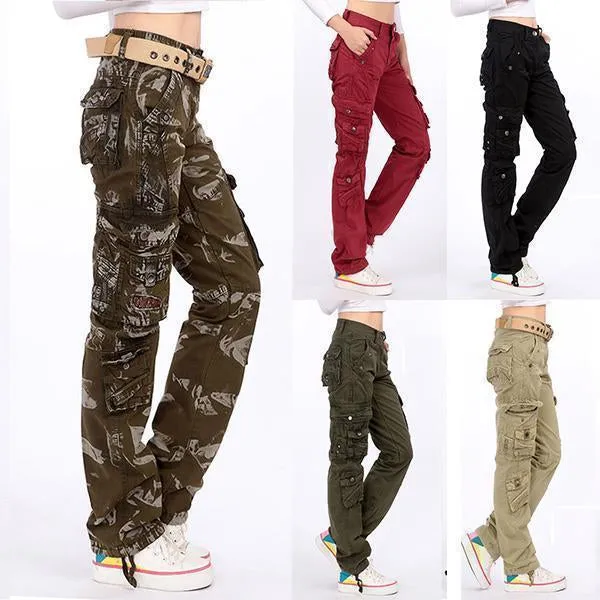 Women's Multi-Pocket Baggy Trousers Cross-Functional Cargo Pants