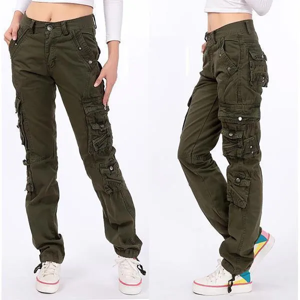 Women's Multi-Pocket Baggy Trousers Cross-Functional Cargo Pants